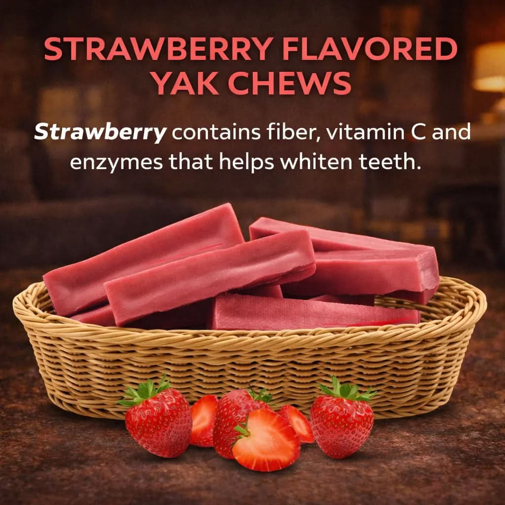 Strawberry Himalayan Yak Chews | Long-Lasting Natural Dog Chew