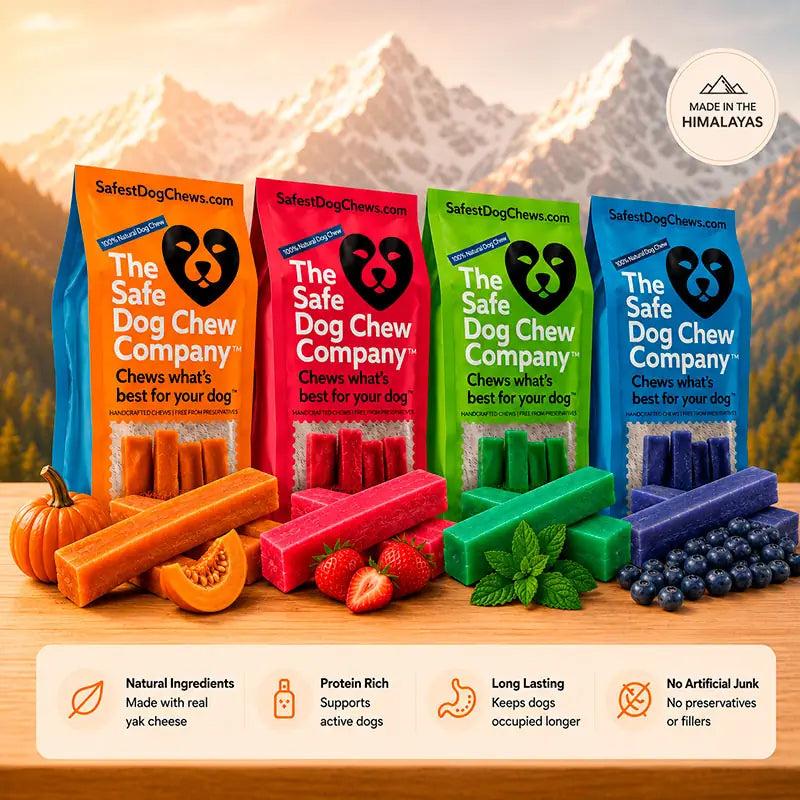 Himalayan Yak Chews — 4 Flavor Pack | Long-Lasting Natural Dog Chews (CA)