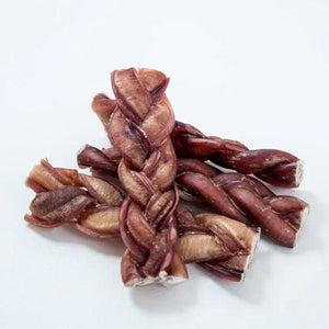 Braided Bully Sticks 6-Inch — single-ingredient 100% beef braided dog chew