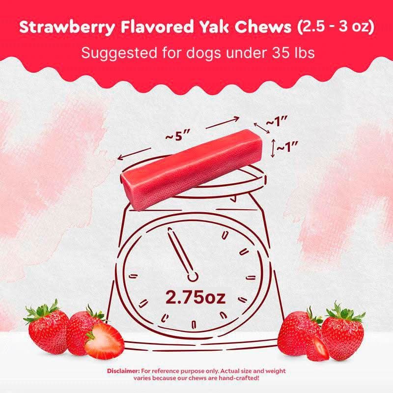 Strawberry Himalayan Yak Chews | Long-Lasting Natural Dog Chew