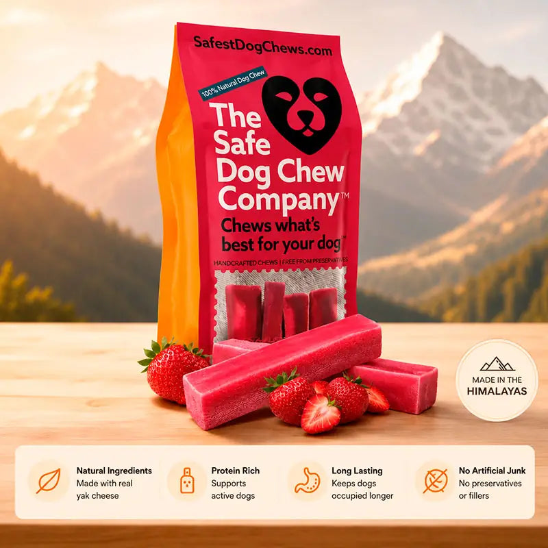 Strawberry Himalayan Yak Chews | Long-Lasting Natural Dog Chew