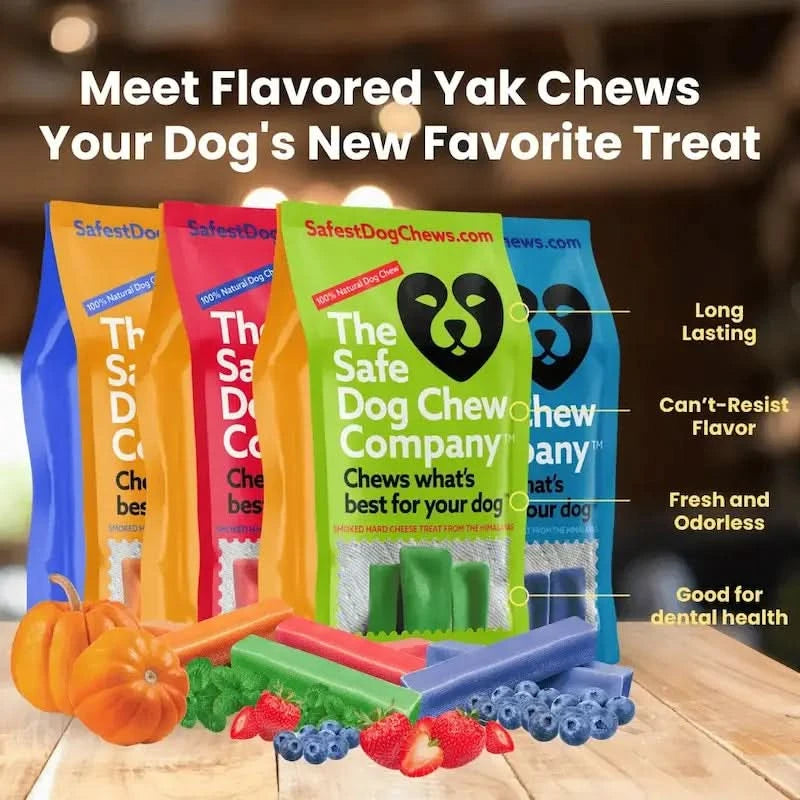 Himalayan Yak Chews — 4 Flavor Pack | Long-Lasting Natural Dog Chews