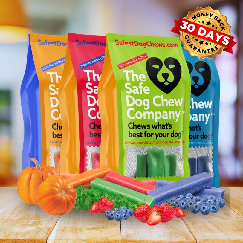 4-Stick Yak Chew Pack – Mint, Banana, Strawberry & Pumpkin