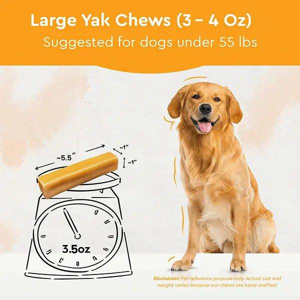 Regular/Unflavored Himalayan Yak Chews | 6-Sizes (for Small to Big Dogs)