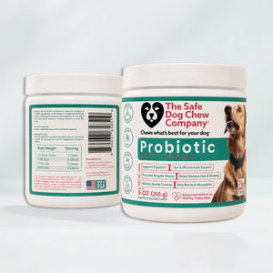Probiotic Soft Chews — bag showing CFU count and probiotic strains for dogs