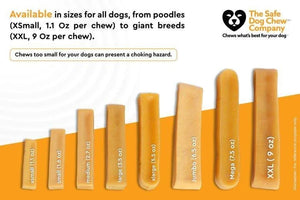 Himalayan Yak Chews size comparison — find the right chew size for your dog