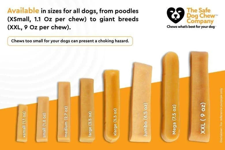 Himalayan Yak Chews size comparison — find the right chew size for your dog